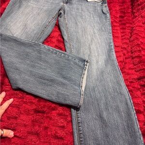 Falls Creek Women's Flare Jeans in Medium Blue Wash, Curvy Boot Cut Sz14 38x30.5